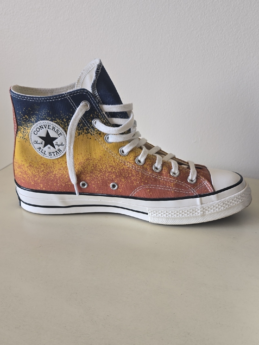 Unisex Converse High Top Sneakers - Blue, Yellow, Orange Gradient